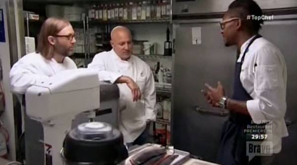 gregory talking technique to tom colicchio on top chef boston 2015