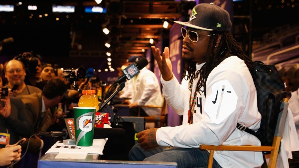 marshawn lynch beast mode showed up for super bowl week 2015