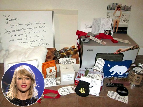taylor swift sends fan care package images