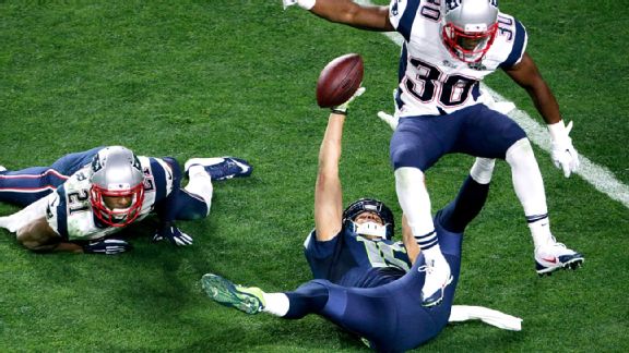 jimmy kearse catch for seahawks with patriots jumping over for super bowl xlix