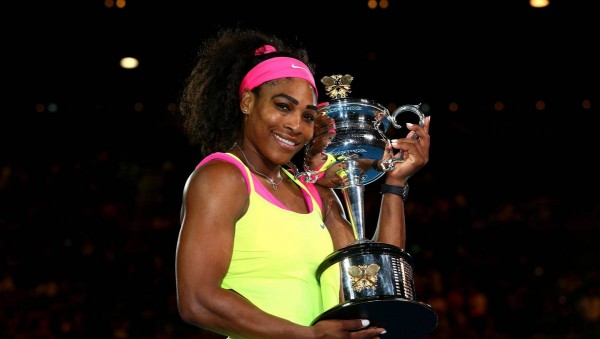 serena williams wins australian open cup 2015 images