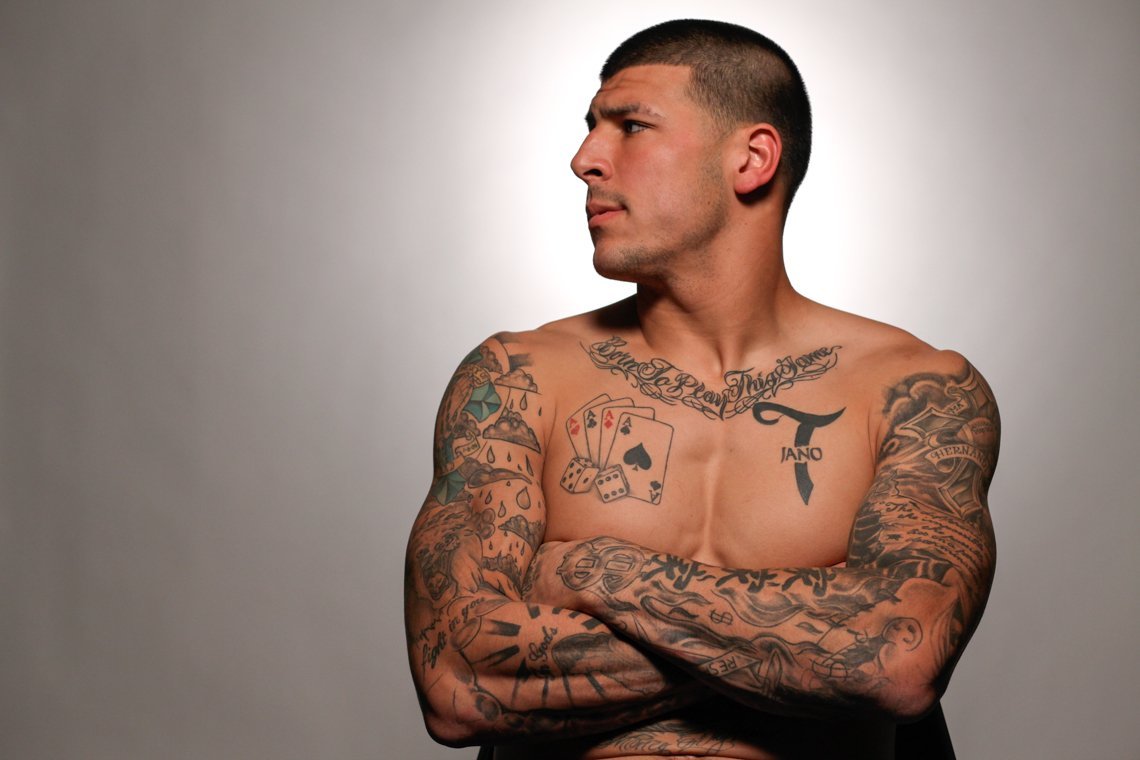 Aaron hernandez shirtless