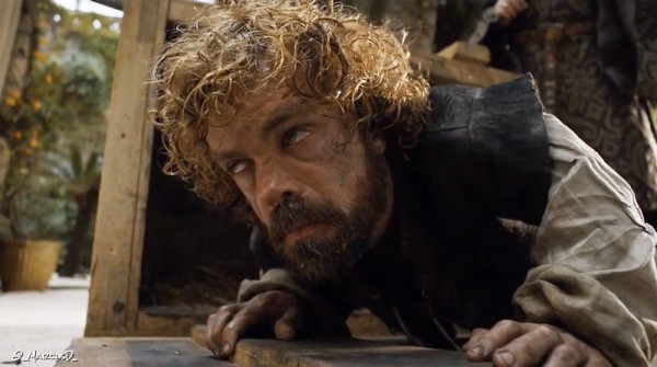 tyrion drunk falling out of box on game of thrones 2015