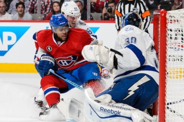 devante smith pelly gets first goal for canadiens beating lighting 2015 stanley cup playoffs