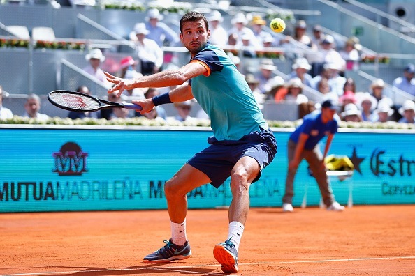 grigor dimitrov working balls for 2015 rome masters open