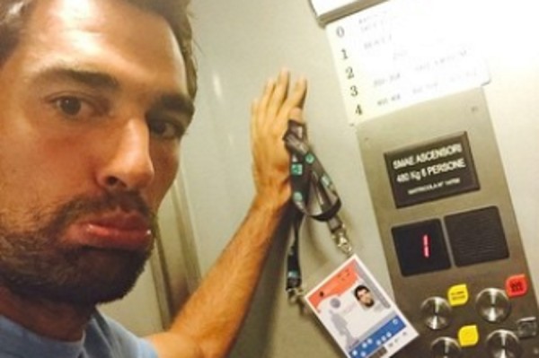 jeremy chardy locked in elevator at 2015 rome masters open