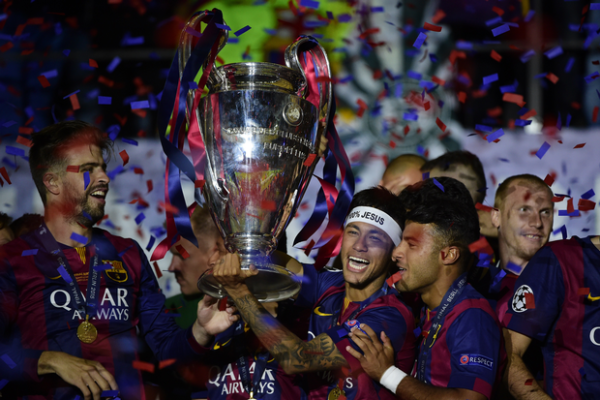barcelona win fifth championship league 2015 images