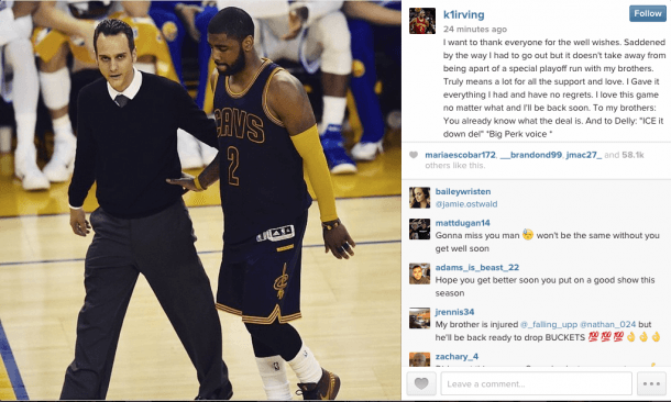 Cavs' Kyrie Irving out for NBA Finals after knee injury