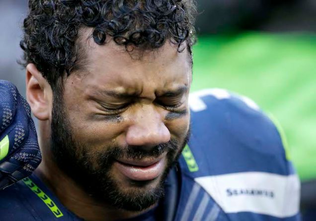 russell wilson crying happy after winning nfc championship for seahawks 2015