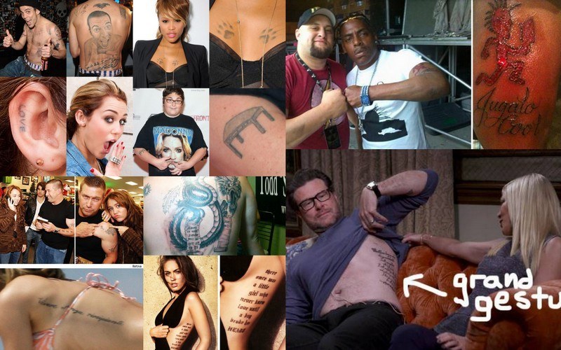 top 10 craziest celebrity tattoo images 2015