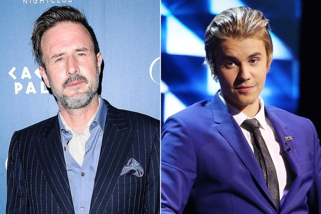 justin bieber tosses david arquette from 21st birthday party images