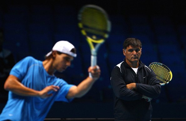 toni nadal with nephew rafael practise tennis 2015