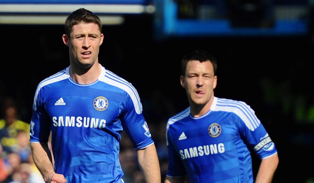 whats wrong with chelsea soccer gary cahill with john terry 2015 images