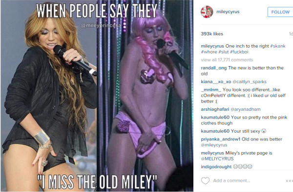 old miley cyrus vs new miley 2015 gossip