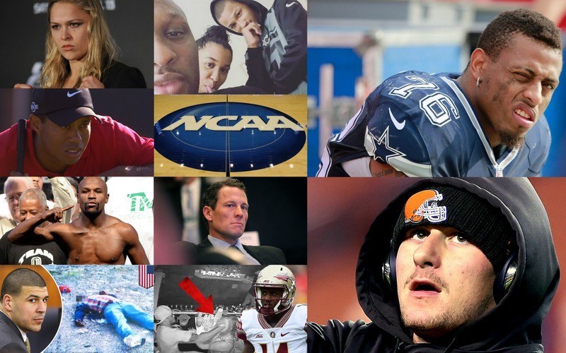 Top 10 Worst Sports Role Models of 2015 image collage