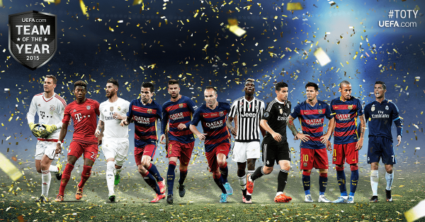 uefa 2015 team of the year 2016 images