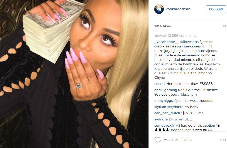 blac chyna with rob kardashian bulge money 2016