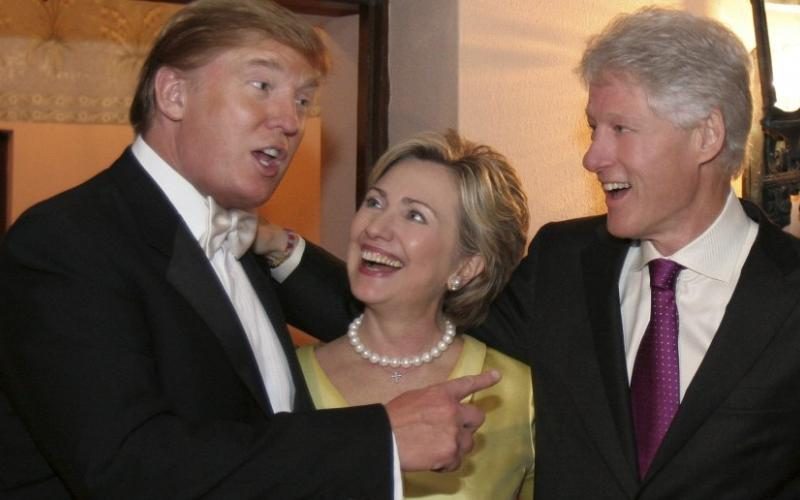 donald trump hanging with hillary clinton and bill 2016