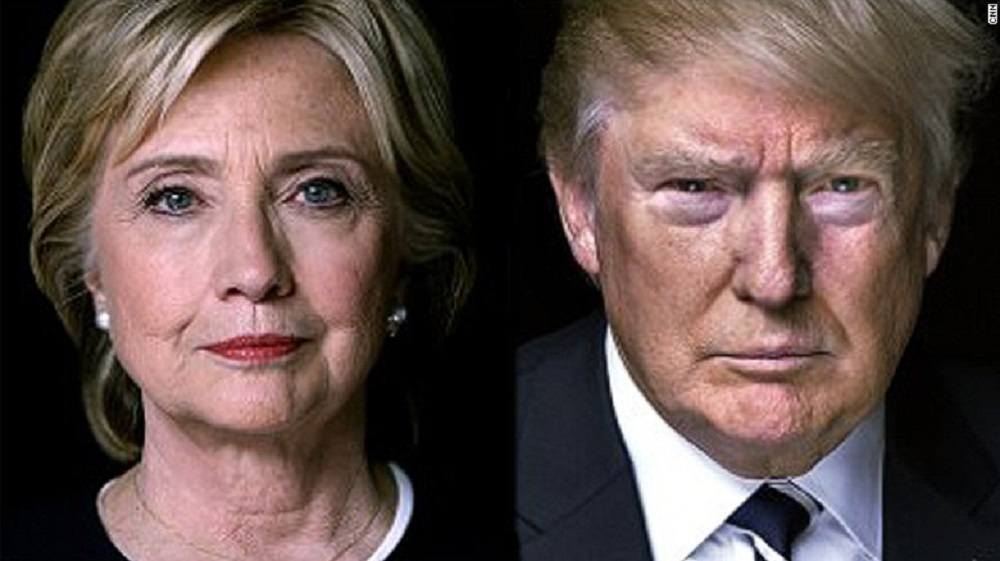 hillary clinton and donald trump leading new york primary 2016 images