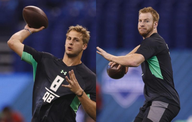 los angeles rams trade up top pick in 2016 nfl draft carson wentz and jared goff on block 2016 images