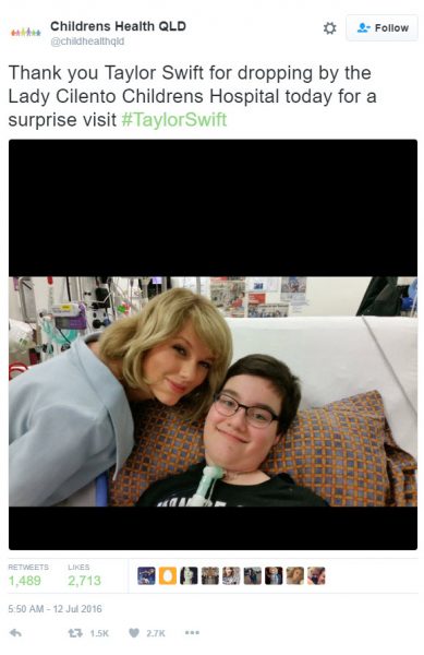 taylor swift with lady cilento hospital