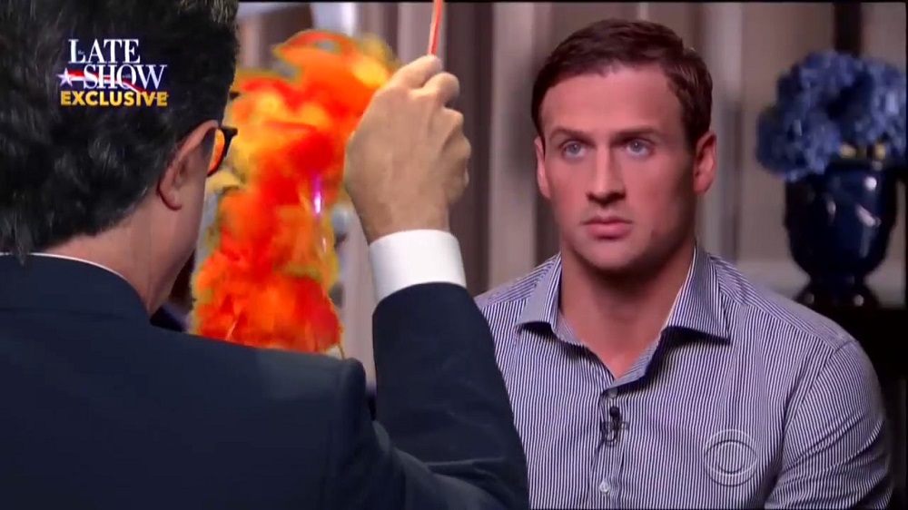 Stephen Colbert takes on Ryan Lochte interview 2016 images