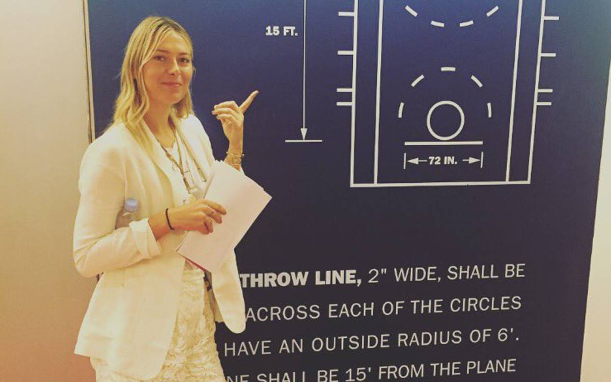 Maria Sharapova tries NBA during tennis suspension 2016 images