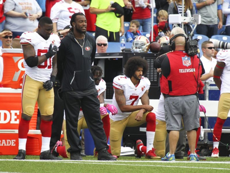 colin kaepernick kneels for anthem 49ers vs bills