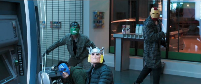spider man homecoming thieves wearing avengers costumes 2016