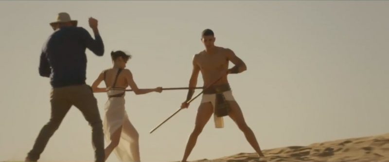 the mummy fight scenes on set 2016
