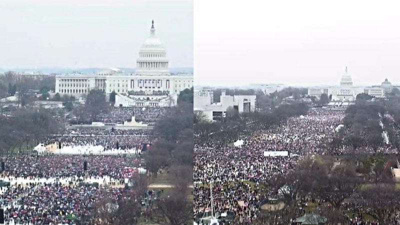 donald trump inauguration crowd vs womens march on dc crowd 2017