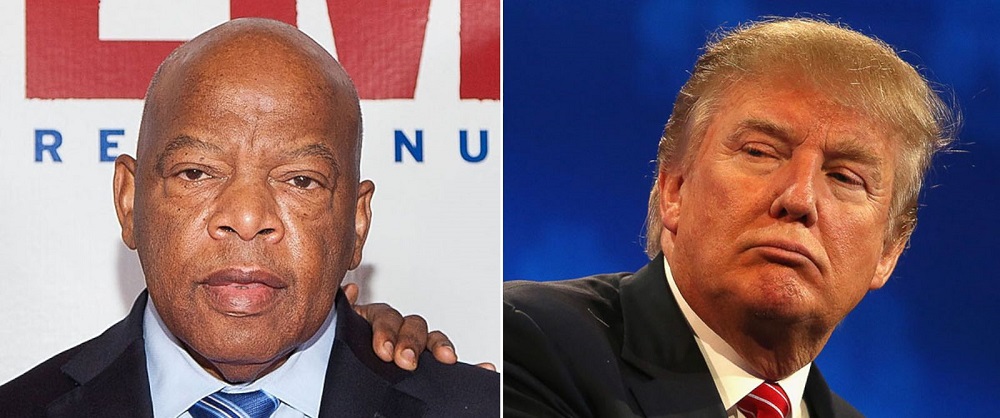 donald trump takes on civil rights legend john lewis with twitter 2017 images