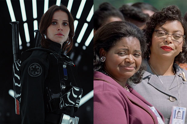 rogue one and hidden figures top box office
