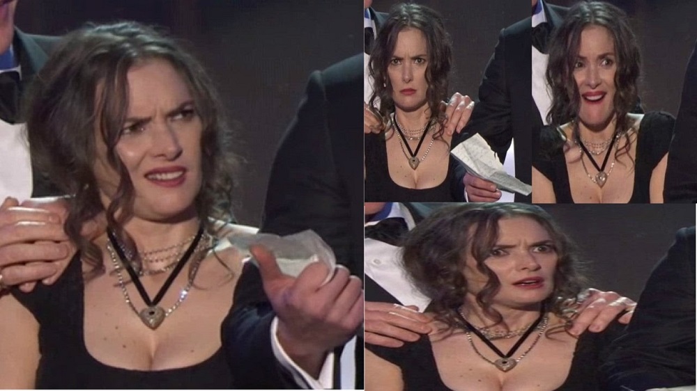 stranger things and winona ryders reactions steals sag awards 2017 images