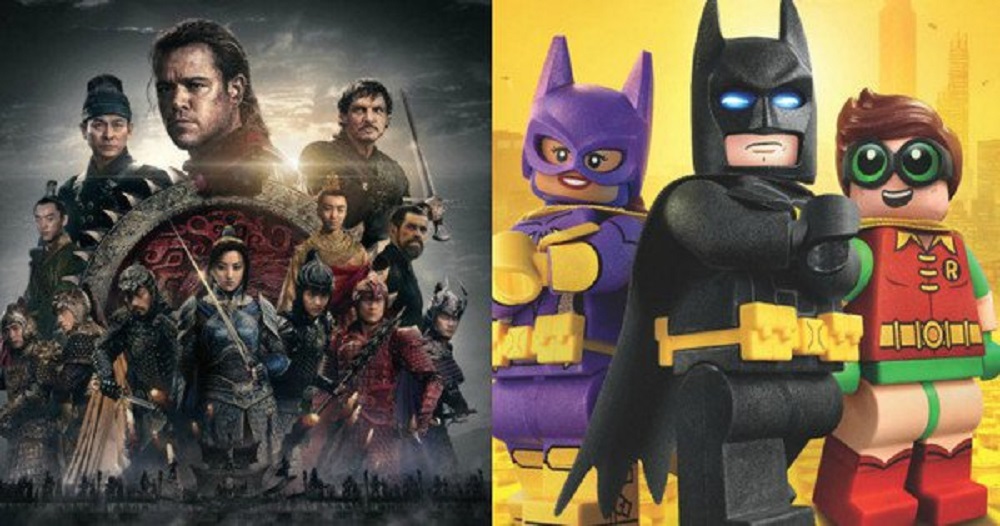 the great wall no match for lego batman and fifty shades at box office 2017 images
