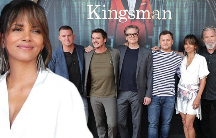 kingsman the golden circle gets halle berry drinking up at sdcc panel 2017 images