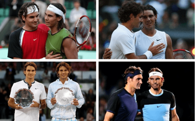 roger federer with rafael nadal through the years