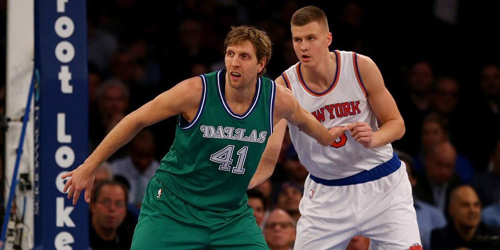 Kristaps Porzingis dream match with dirk nowitzki in south africa 2017 images