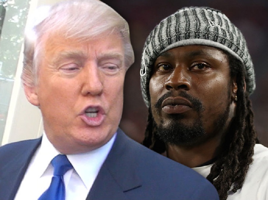 donald trump inserts himself into nfl and nba with marshawn lynch lavar ball 2017 images