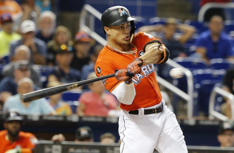 giancarlo stanton goes hitless in 2017