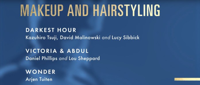 2018 academy award nominations makeup hairstyling
