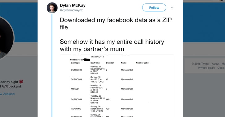 facebook collected phone calls history on users