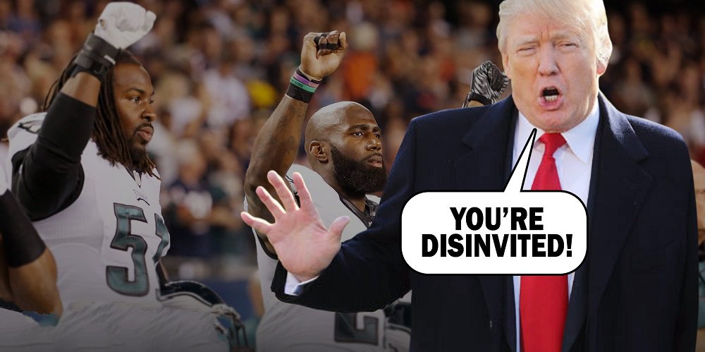donald trump distracts again with philadelphia eagles 2018 images