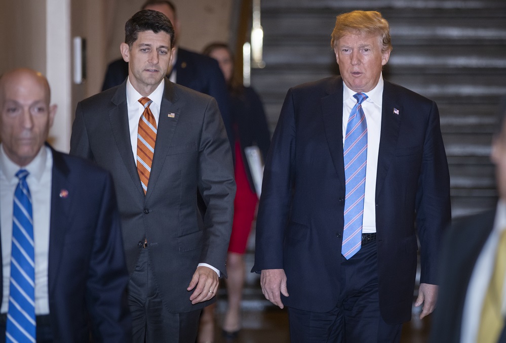 Speak of House Paul Ryan discusses immigration bill problems with Donald Trump