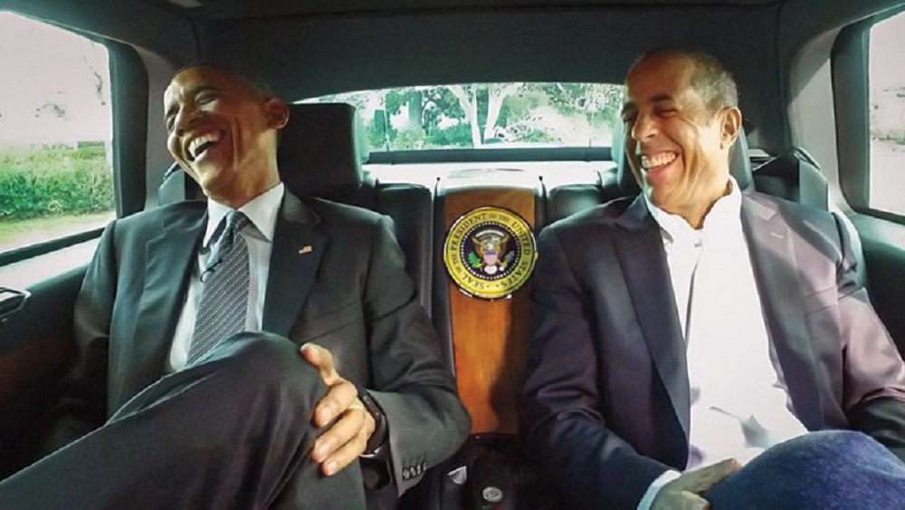 jerry seinfeld with barack obama limo