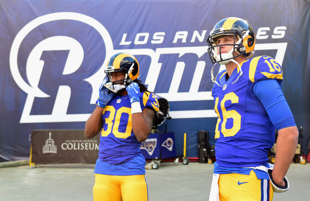 Los Angeles Rams Todd Gurley with Jared Goff