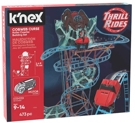 K'NEX Thrill Rides – Cobweb Curse Roller Coaster Building Set box boy toys