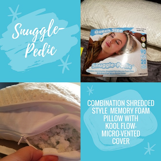 Snuggle-Pedic Ultra-Luxury Bamboo Shredded Memory Foam Pillow hot holiday gifts