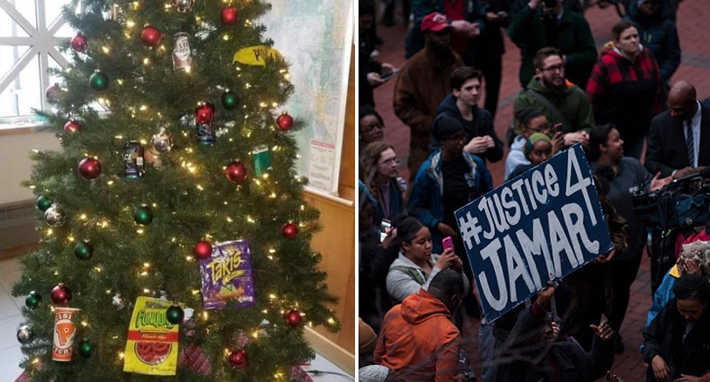 minneapolis racist christmas tree leads to 2 officers on leave