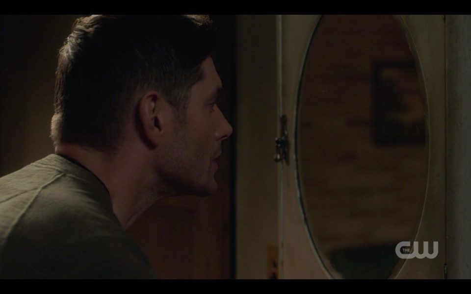 dean winchester looking in mirror with michael spn 1410